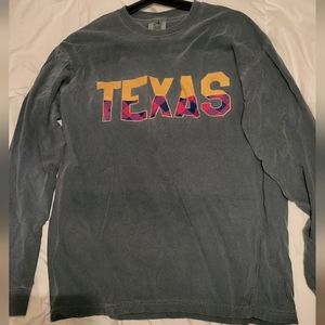 Comfort Colors Texas Long Sleeve Tee, Army Green, Size Medium